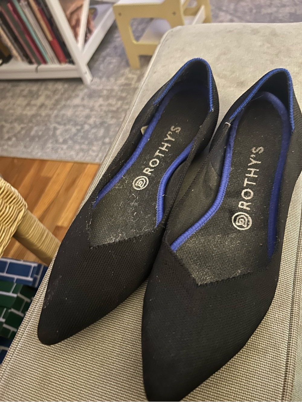Rothy's Black Pointed Slip-On Flats